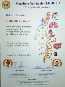 attestato guaritore spirituale terzo livello